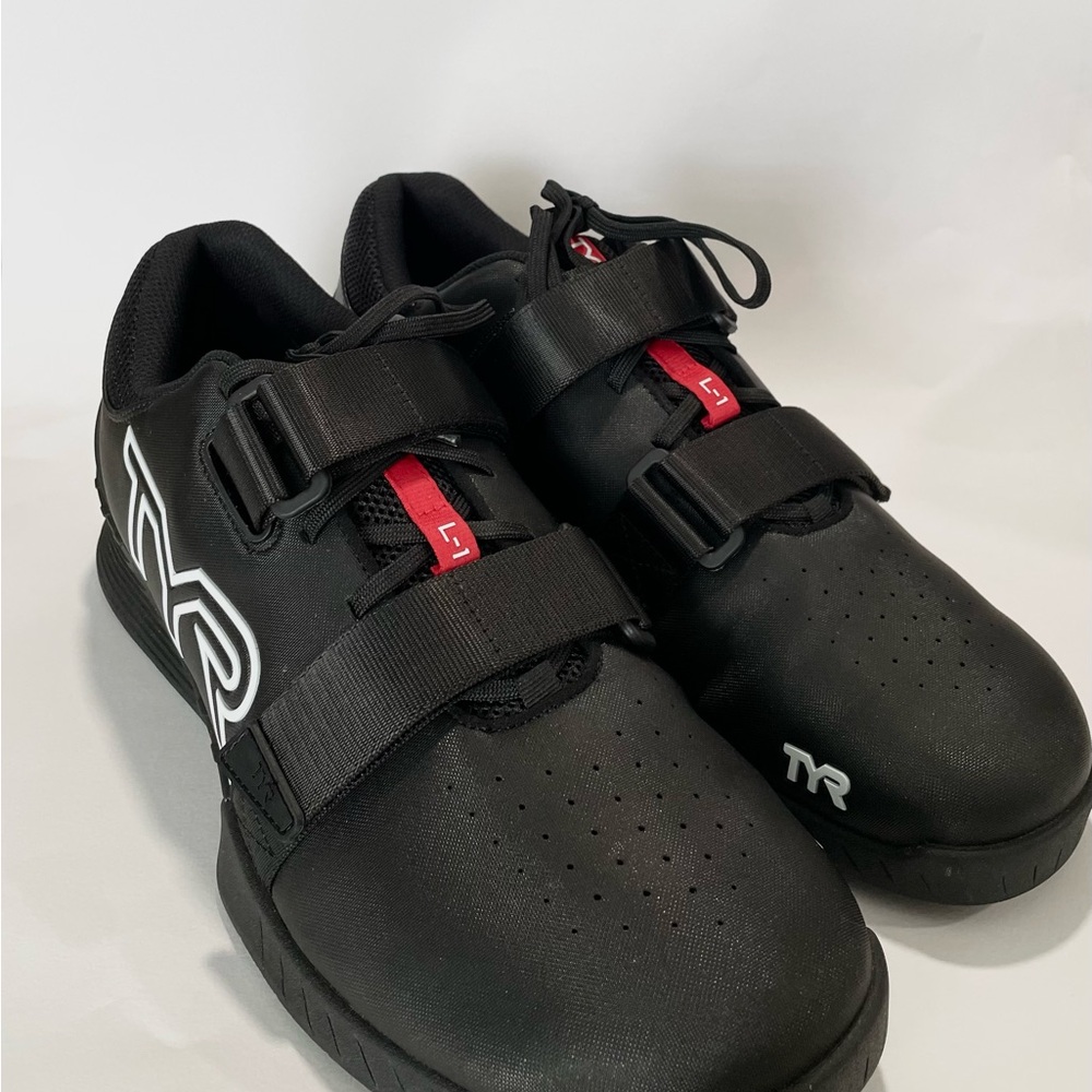 TYR L-1 Lifter Weightlifting Shoes Black with Red and White Accents
